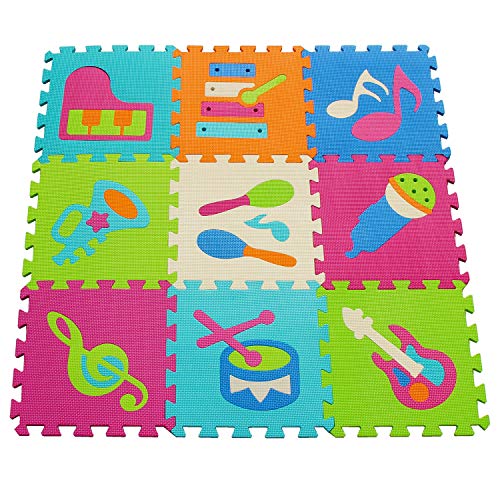 meiqicool - Alfombra Puzzle para Niños Bebe Infantil (92 x 92 x 1 cm,