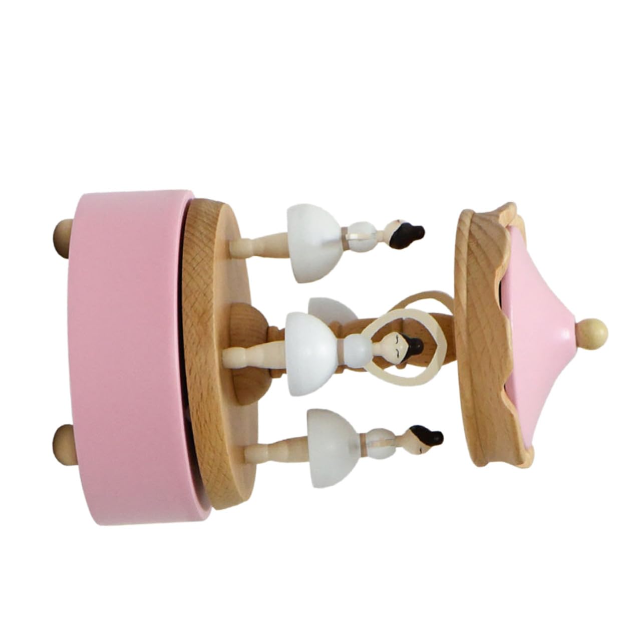 LIFKOME Carillon Ballerina in Legno Rotante Rosa, Design Elegante | Carica Manuale, Figurina da Collezione Decorativa, per Casa e Compleanni, per Appassionati di Danza