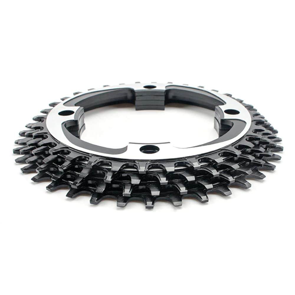 Tarcza, tarcza rowerowa, korby rowerowe 34 T 36 T 38 T 40 T 42 T tarcza 104 BCD wąska szeroka tarcza z czterema śrubami tarczy do roweru szosowego, roweru górskiego, roweru MTB, 42 T (Size : 38T)