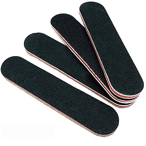 5 Pack Nail Files,Phezen Professional Black Nail Files Emery Board Double Sided 100/180 Grit Buffer File For Poly Nail Extension Gel Acrylic Nails Files Manicure Pedicure Tools, Shape#6 #TOP21