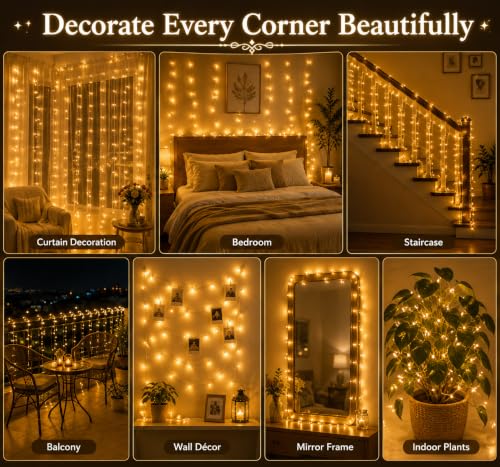 Image of Quace LED Fairy String Lights 72 Feet Warm White, 72 LEDs on Decorative String Lights with Flexible Wire for Diwali, Wedding, Balcony, Bedroom, Party, Indoor & Outdoor Home Decoration, Pack of 1