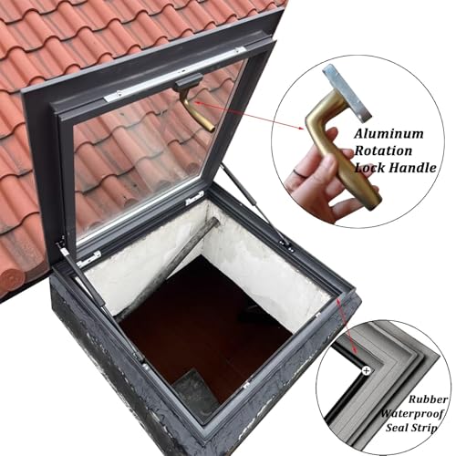 Ventana horizontal de techo con cierre de rotación y sistema de seguridad antirrobo 7