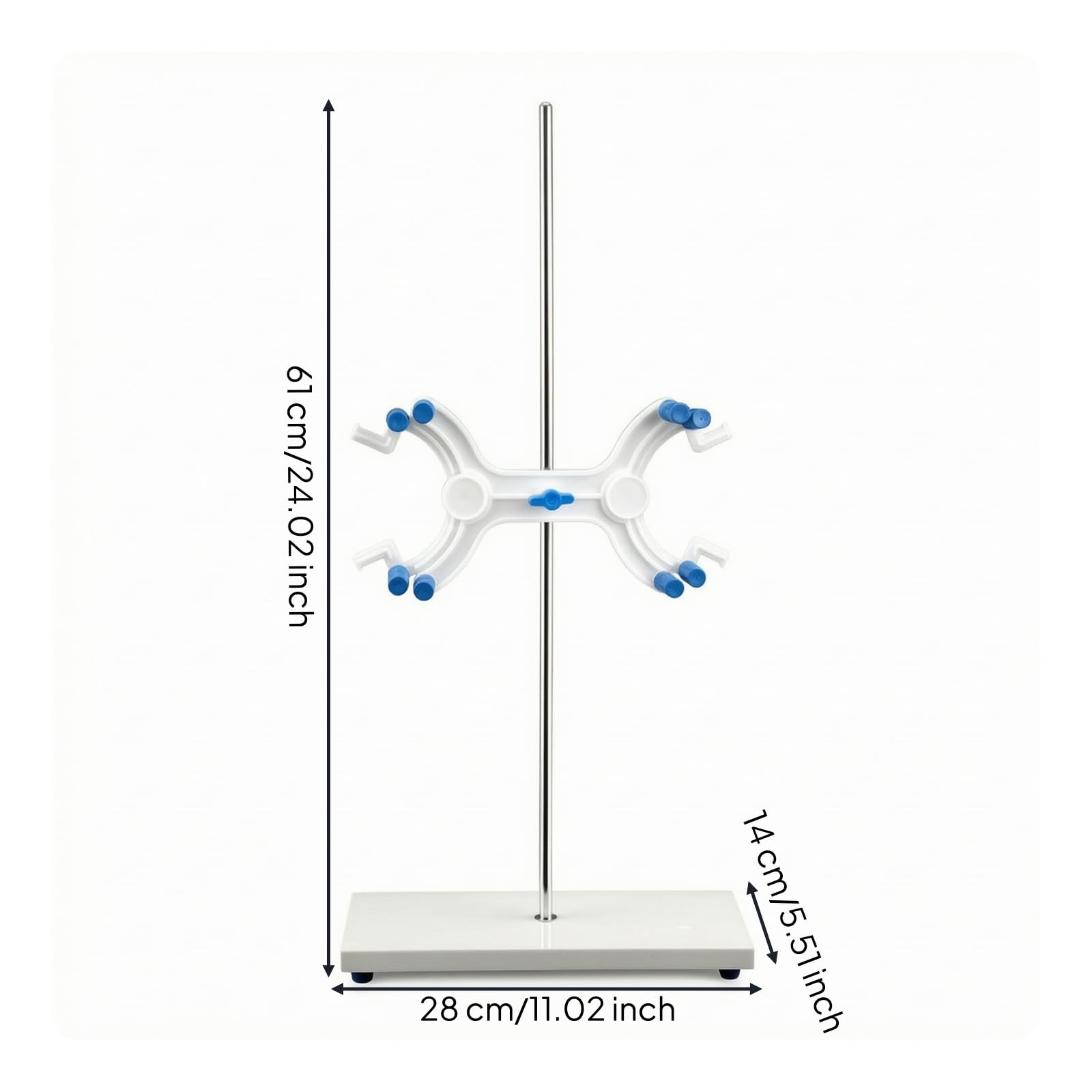 Titrierstativ rutschfest Stativ mit Marmorplatte flexibel Stativ mit Bürettenklemme für Titration, Labor, , 600mm , Labor-Titrierständer Mit Marmorsockel Und Kunststoff-Schmetterlingsklemme