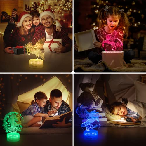 Unicorn Gifts For Girls - 5 Pcs Unicorn Night Light For Kids, Unicorn Lamp With Remote & 16 Colors Changing & Smart Touch, Dimmable Rechargeable Bedside Nursery Night Lights, Christmas Birthday Gifts #TOP3