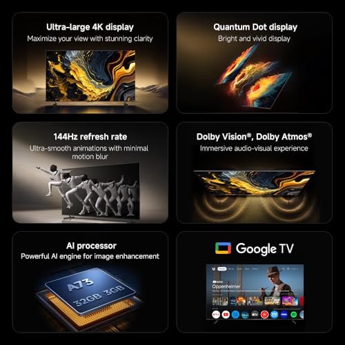 Image of Xiaomi TV Max 85 2025 | Ultra-large 4K display | Quantum Dot display | 144Hz refresh rate, Dolby Vision, Dolby Atmos | AI processor | Google TV