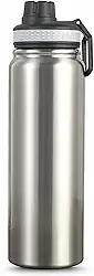 Garrafa Térmica 800ml de Inox, Parede Dupla, Isolamento a Vácuo, Bico Antivazamento, Com Alça, Mantém Quente e Gelado (Inox)