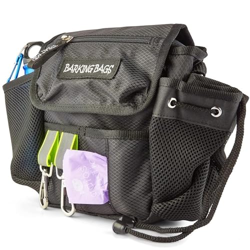 Barking Bags, The Original Dog Walking Bag,Schwarz,Wie in Dragons' Den, leichtes und praktisches Design, trägt Hundespielzeug, Leckerlis, Kotbeutel und mehr mit Leichtigkeit