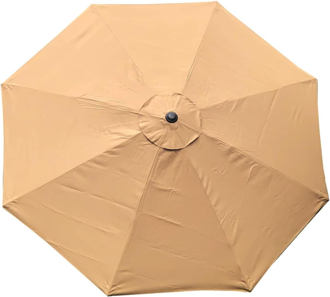 BELLRINO Decor Replacement Strong & Thick Umbrella Canopy for 10ft 8 Ribs Sand (Canopy Only)