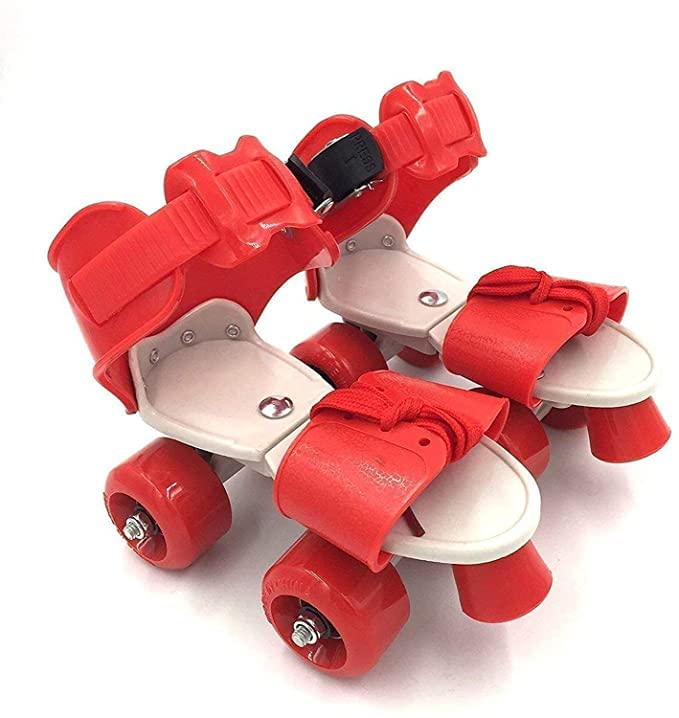 Bestie toys Roller Skates for Kids Age Group 5-15 Years Beginner Inline Roller Skating with Adjustable Size and Front Break(Red)