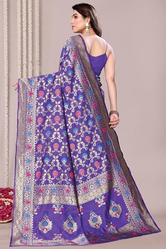 Image of MIRCHI FASHION Women Saree | Jacquard Banarasi Silk Woven Ethnic Motif Office Wear Sari