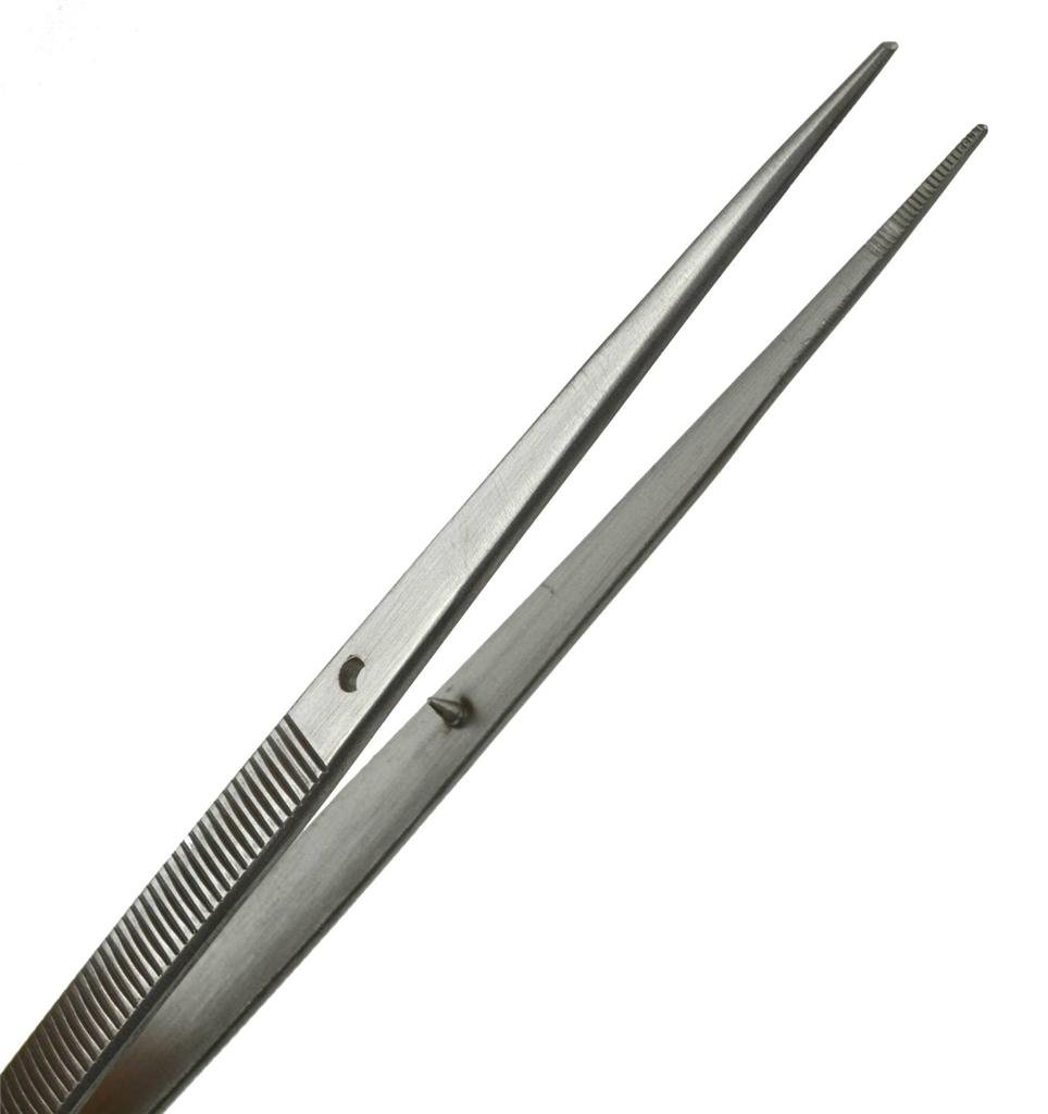 6" Straight Anti-Twist Pin Fine Point Tip Tipped Stainless Steel Jewelry Making Repair Tweezers