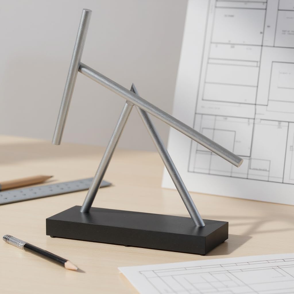 Original Basic – Schwarz & Aluminium | Schwingende Stäbe mit hypnotischer Bewegung | Designobjekt & Dekoration für Büro, Wohnzimmer, Schreibtisch & Moderne Innenräume