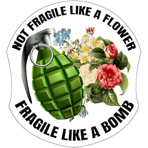 Astute Grace Fragile Like A Bomb Flower Feminist Stickers Women Rights Vinyl Sticker for Car, Truck, Motorcycle, ATV, Bike, Scooter Car Decals for Women - 5.0x4.5 in AG-712 Cover