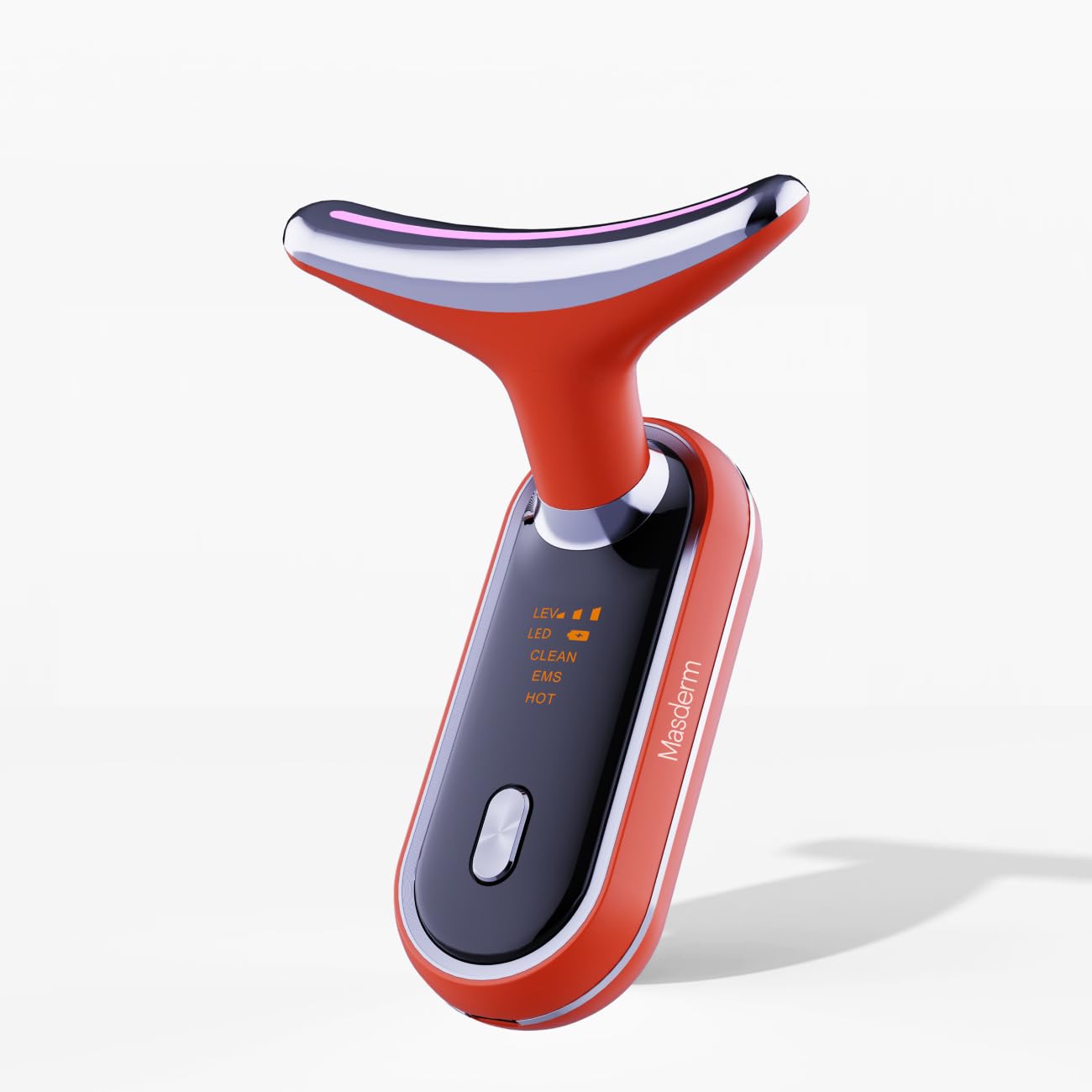 MASDERM Massaggiatore Facciale Rassodante Antieta con Luce LED Rossa ed EMS, Dispositivo Viso e Collo Red Light Therapy