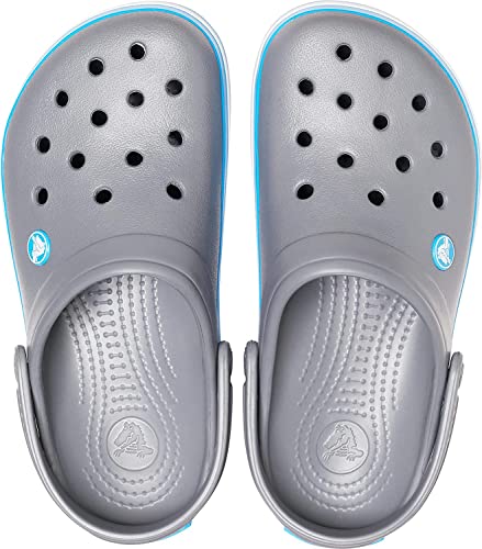 Image of Crocs Unisex Adult Crocband Clog, Charcoal /Ocean N, 8 UK M / 9 UK W (M9W11)