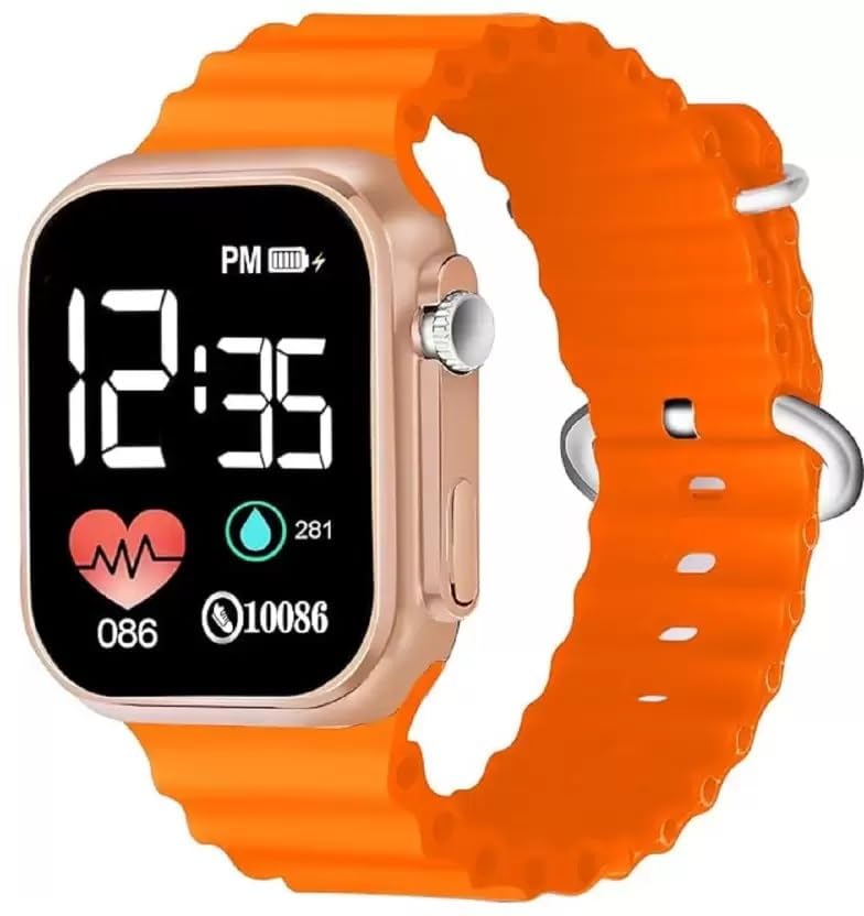 Ziory Digital Waterproof LED Display Kids Watch for Boys & Girls (Age 4-15 Years)- Orange (B0D95YJCYX) Amazon Price History, Amazon Price Tracker