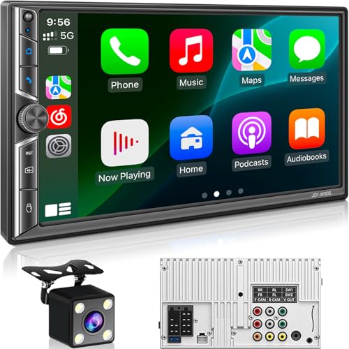 7-Double-Din-Car-Stereo-Compatible-with-Wireless-Apple-CarPlay-Android-Auto 7" Double Din Car Stereo Compatible with Wireless Apple CarPlay & Android Auto - Image 1