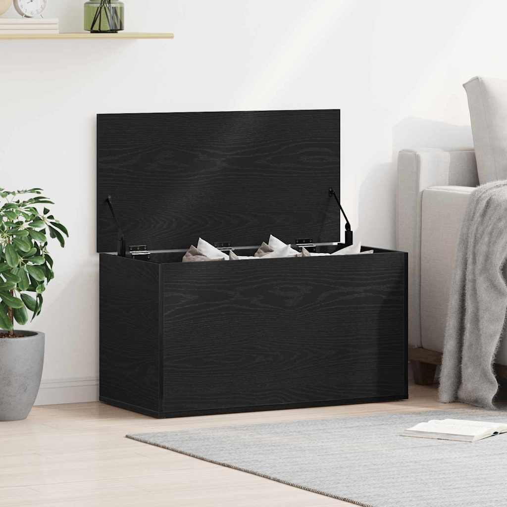 vidaXL Caja de Almacenamiento Roble Negro 84 x 42 x 46 cm, Caja de Almacenamiento Moderna, Organizador Rectangular, Solución sin Desorden, Espacio Ample, Diseño Compacto