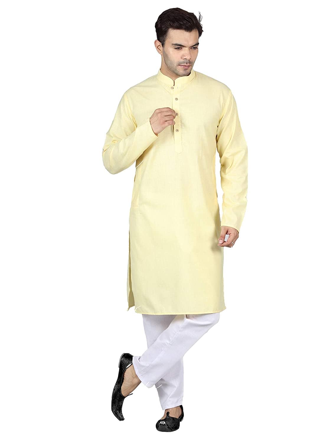 ethluxis Mens Cotton Kurta Pyjama Set, Classic Fit, Long Sleeve, Button Closure-picture-13