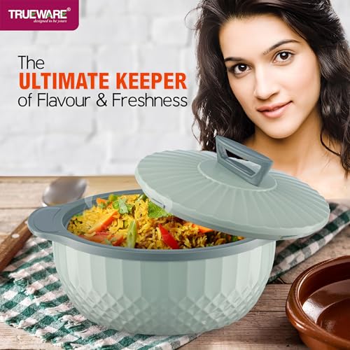 Image of Trueware Eternity Inner Steel Insulated 2500 ML Thermoware Casserole | BPA Free | Odour Proof | Food Grade | Easy to Carry | Serving | Curd Maker | Hot Pot (Green)