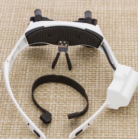 Jeweler Loupe Magnifying Glasses Headband Magnifier Head Mount Magnifier 10X 15X 20X 25X Jewelry Loop Eye Loupe Magnifier Led Illuminated Magnifier Page Book Magnifier Reading Watch Repair Tool Kit #TOP5