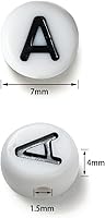Vista 7 de Deinduser 1400 cuentas de letras – Cuentas de letras redondas blancas de 0.16 x 0.27 pulgadas para pulseras – Cuentas de letras acrílicas para hacer
