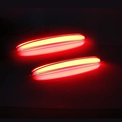 Miniatura 12 de GTINTHEBOX Luces reflectoras de parachoques LED de lente roja, faros antiniebla traseros para Honda Civic Hatchback 2017 en adelante, Type-R o SI 4