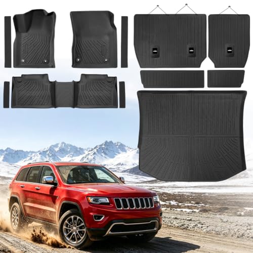 Image of Floor Mat Backrest Cargo Liner Sill Guard for Jeep Grand Cherokee 2011-2021 | TPE All Weather Easy-install & remove Odorless Waterproof No Trim Non-slip Easy-clean Stay in Place Durable Full Set