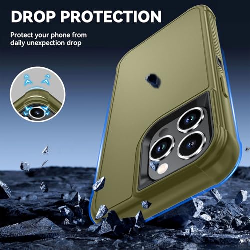 Image of SunStory Compatible with iPhone 14 Pro Max Case with HD Screen Protector, 3-Layer Heavy Duty Full-Body Cover,3 in 1 Hybrid Protective Case for iPhone 14 Pro Max 6.7 inch, ArmyGreen