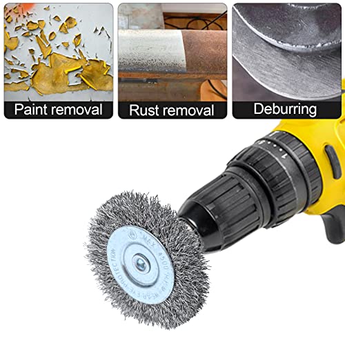 Image of 20pcs 2 inch Stainless Steel Wire Wheel Brushes Kit for Drill with 1 /4-Inch Hex Shank (Pack of 2)