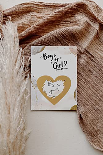 Image of Joli Coon Gender reveal scratch cards - It's a girl - Gender reveal ideas - Gender reveal Girl with envelope
