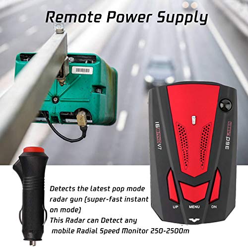 [2021 New Version] Laser Radar Detector for Cars,Voice Prompt Speed, 3 Speed Control, Compact and Space Saving, Oscillating Tower Fan with Remote Control & Timer Function for Home and Office Use (Red) - Thumbnail 3