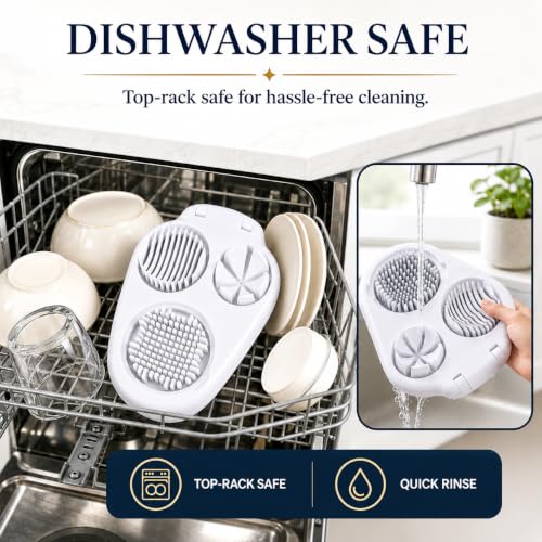 3-in-1 Egg Slicer with 2 Cleaning Brushes, Hard Boiled Egg Cutter, 3 Cutting Modes & Steel Blades β Eggs, Cherry Tomatoes, Strawberries, Kiwi β Perfect for Salads, Breakfast & Family Meals β White by YunAnRock - Used condition - Image 7