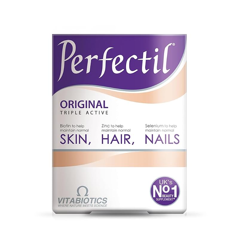 Perfectil Multivitamínico para cabelos, pele e unhas com vitamina D, vitamina E, colágeno, biotina, zinco e selênio, 30 comprimidos