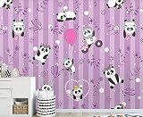 Carta Da Parati 3D Pallone Di Panda Viola 450x300cm Fotomurali Poster Gigante Design Murale Decorazione -MIWEI Wallpaper-ZXY-31086