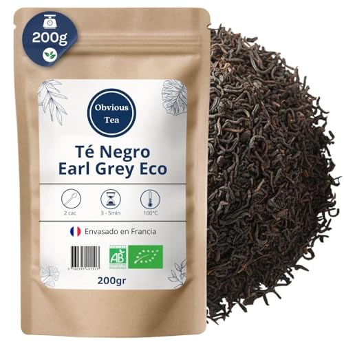 Té negro Earl Grey ecológico - Té a granel vegano, 100% natural, sin OMG - Agricultura ecológica - Fabricado en Francia