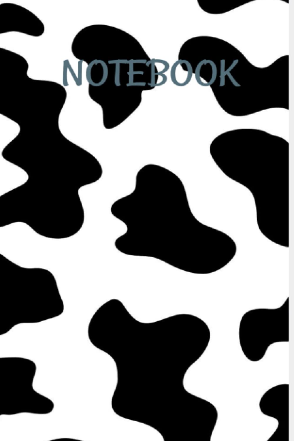 Notebook: Cow print College Ruled Paper Black and White 100 Pages