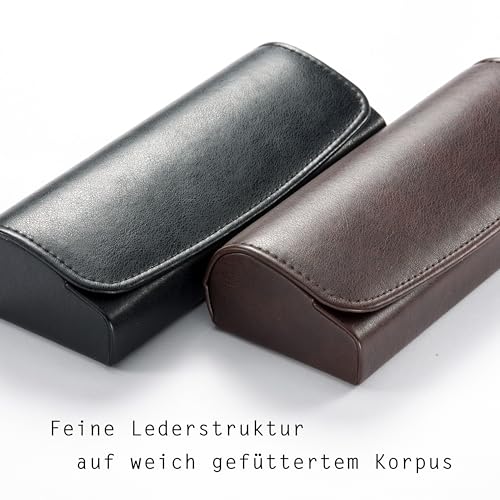 FEFI Etui na okulary Hardcase – ochrona premium dla Twoich okularów – sztuczna skóra o wyglądzie szlachetnej skóry, miękka aksamitna wyściółka wewnętrzna – zamknięcie na magnes, klasyczne i eleganckie