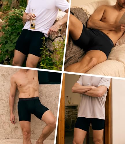 Image of BAMBOO COOL Men's Underwear Breathable Boxer Briefs with Fly Moisture-Wicking Lightweight Underwear 7-Pack