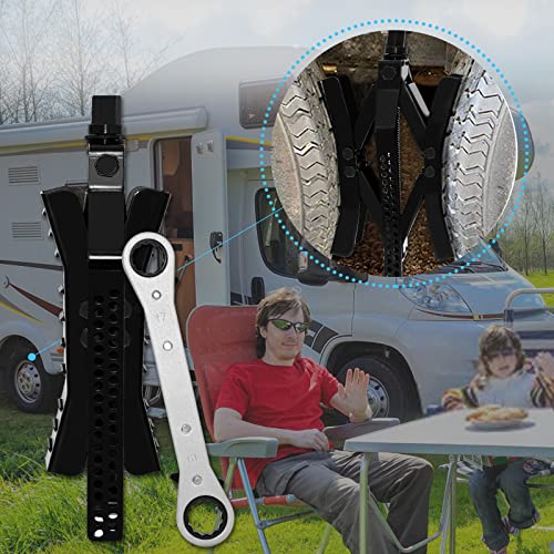 Miady Rv Wheel Chock 2 Sets, Heavy Duty X Shaped Camper Wheel Chock Stabilizer For Rv Travel Trailer Tires #TOP4