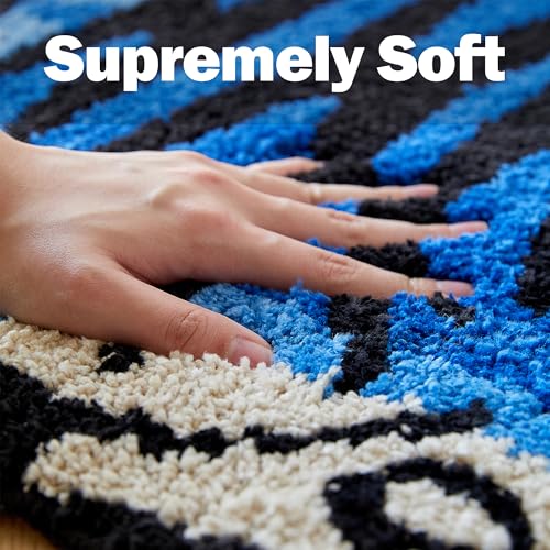 Tapete Tibetano Tigre 5x3.3 ft Azul Lavable Antideslizante miniatura 3