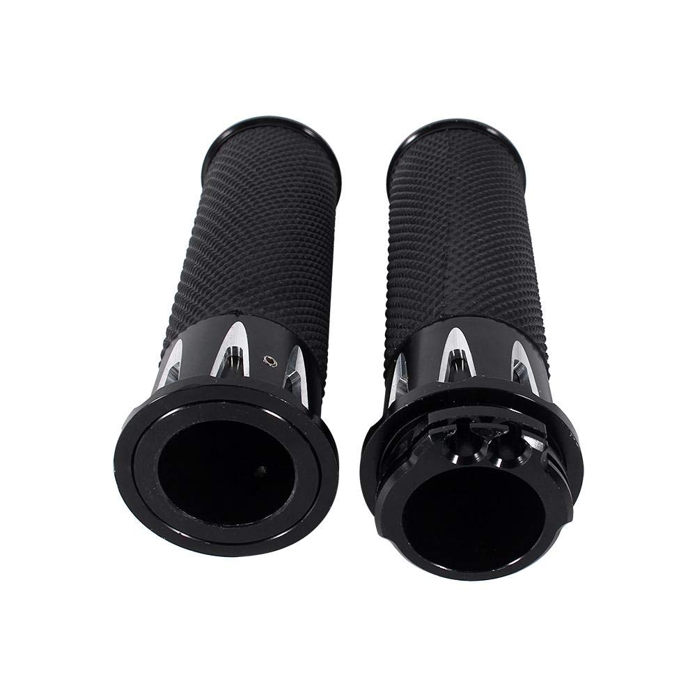 1 paio manopole moto manubrio CNC, 1 "25mm nero manubrio moto manopole