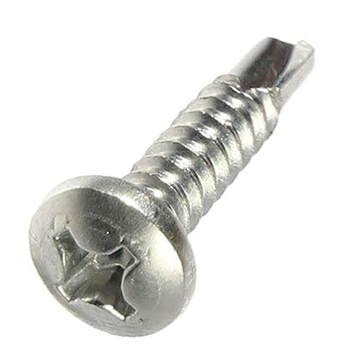 #14 x 1-1/2" Phillips Pan Head Self Drilling Metal Tek Screws Kit Hardware Stainless Pack of 250 Fastener Set LS16425F
