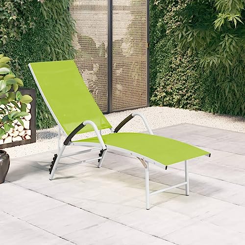AJJHUUKI Mobiliario de exterior - Tumbona de Textileno y Aluminio Verde Muebles