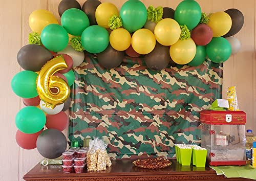 Oojami Pack Of 6 Camouflage Plastic Tablecover Camo Tablecloth - 54" X 108" #TOP3