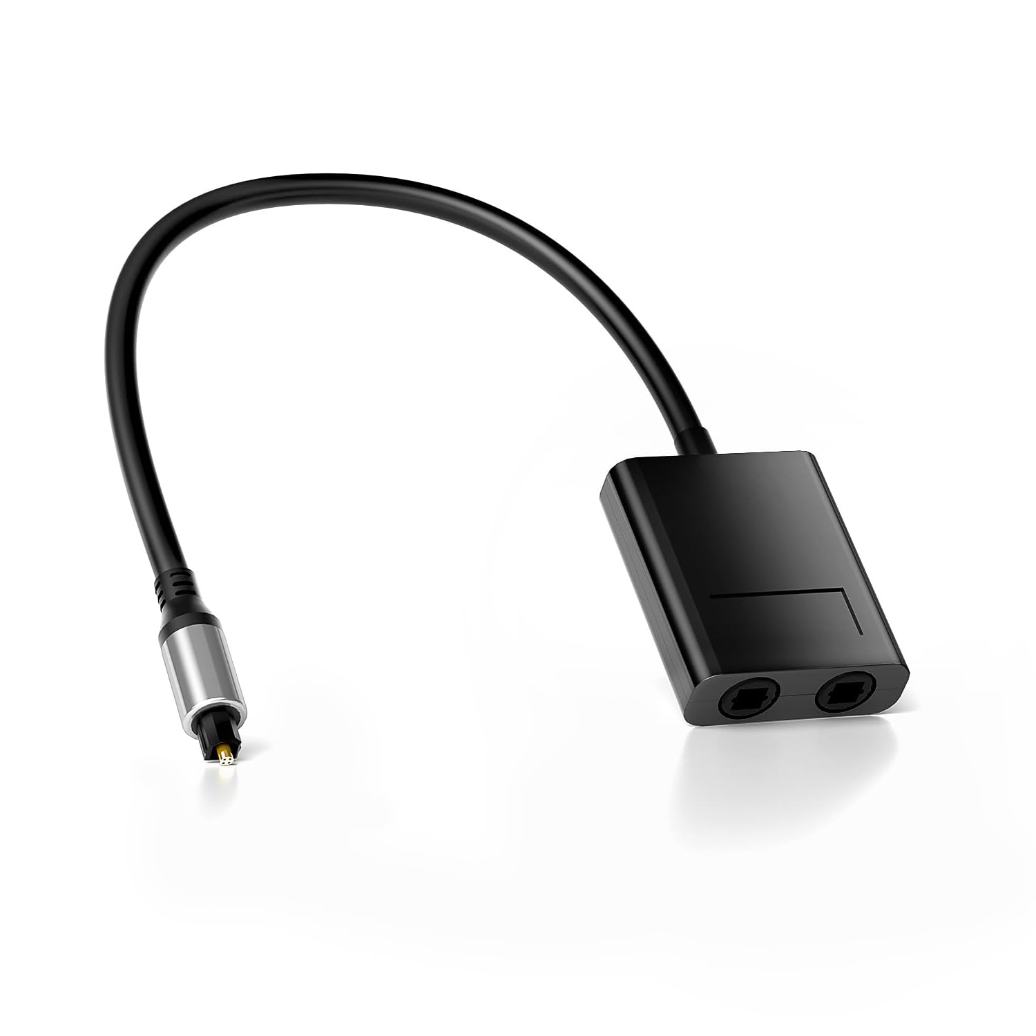 2 Port Optical Audio Cable Splitter, Optical Fiber Audio Splitter 1 in 2 Out Support LPCM 2.0, Dolby Digital, DTS 5.1 for DVD/CD Player, Xbox, TV, PS4/PS5, Home Theatre, Receiver, Sound Bar