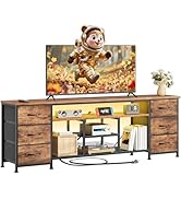 Furologee Supporto TV 140 Cm Centro Intrattenimento Con Ripiani Aperti | Tavolo Console Con Ripiano Per Soundbar, Marrone Rustico - 2