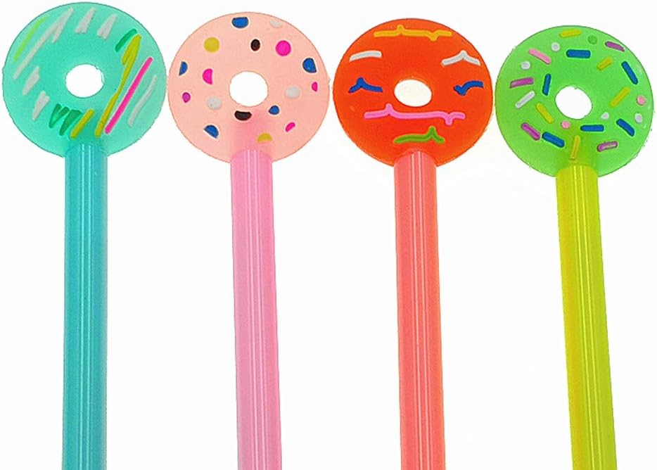 12pcs Gel Pen Black Ink Roller Marker Pen(Candy Colors Donut Styling)