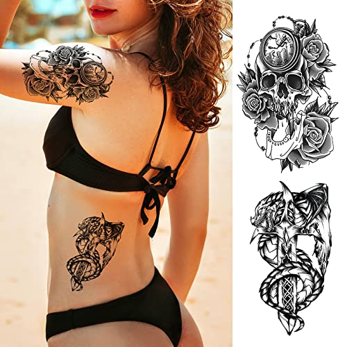 Full Arm Temporary Tattoos（10 Sheets） Half Arm（6 Sheets） Shoulder Waterproof Tattoos For Men And Women #TOP5
