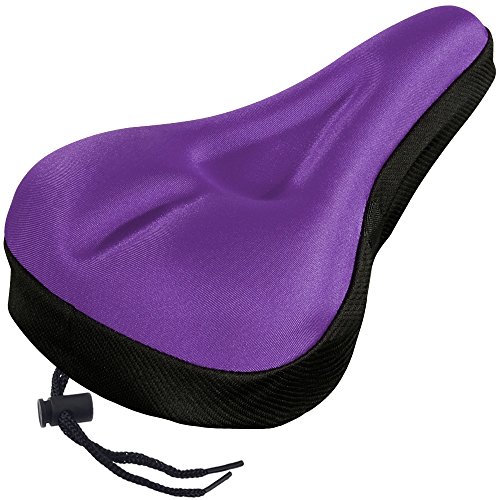Zacro Gel Bike Seat Cover - Extra Soft Gel Bicycle Seat - Purple